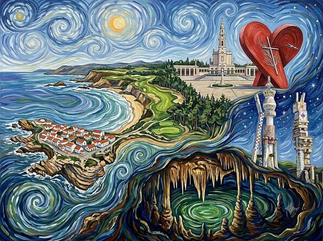 Praia d'el Rey 2023 im Stil von Van Gogh